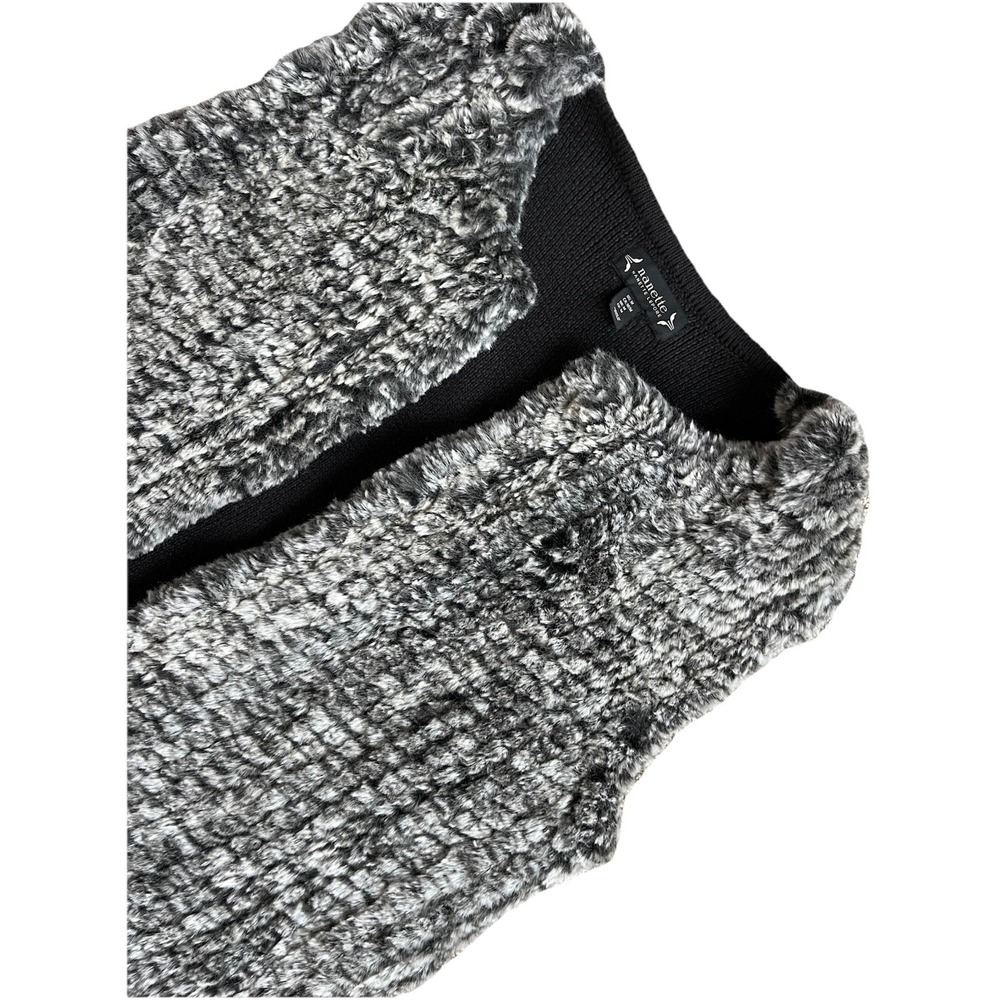 Nanette Lepore Gray Black‎ Faux Fur Animal Furry Sweater Vest Sz M Medium